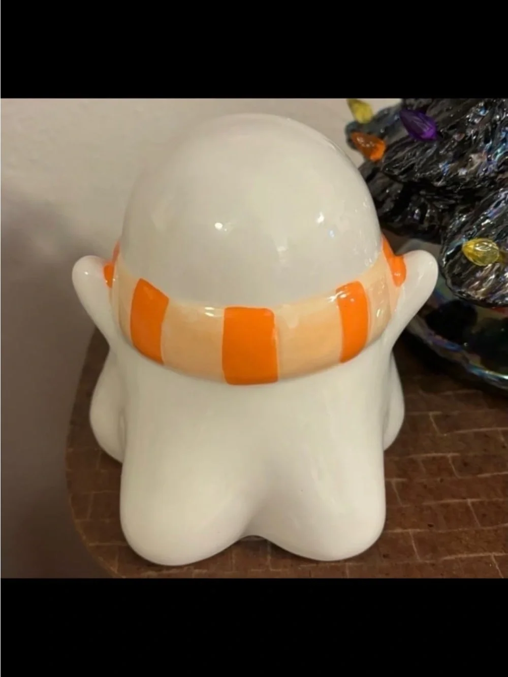 Target White Ceramic Ghost Light with Orange Scarf